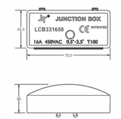 Abzweigdose / Schutzbox mit Lüsterklemme - 3-aderig 0,25mm² tot 2,5 mm² - IP44