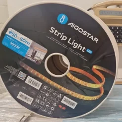 Aigostar LED Streifen 50m 8W 3000K Warmweiß IP65