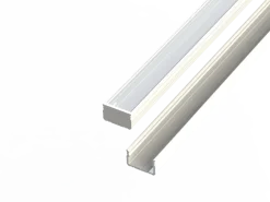 Aluminiumprofil 10mm - L2020xB16xH9,8mm - Weiß + Abdeckung matt