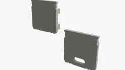 Anfangs- und Endstück für Aluminium Leuchtband Profil 1000*16*12mm - hoch - Grau