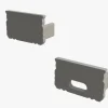 Anfangs- und Endstück für Aluminium Leuchtband Profil 1000*9*12mm - flach - Grau