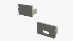 Anfangs- und Endstück für Aluminium Leuchtband Profil 1000*9*12mm - flach - Grau