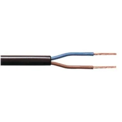 Anschlusskabel - per Meter - 2x 0.75 mm2 met schwarzer Isolierung flach - H03VVH2-F