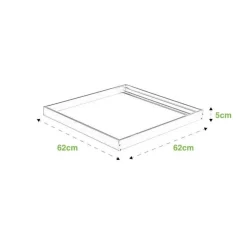 Aufputz-Klickrahmen Weiss - für LED-Panels - 62x62 cm | 50MM Deckenrahmen LED Paneele