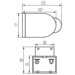 Bewegungssensor Außenbereich 160° - IP44 - PIR Infrarot Bewegungsmelder - 230V max. 1200W - schwarz