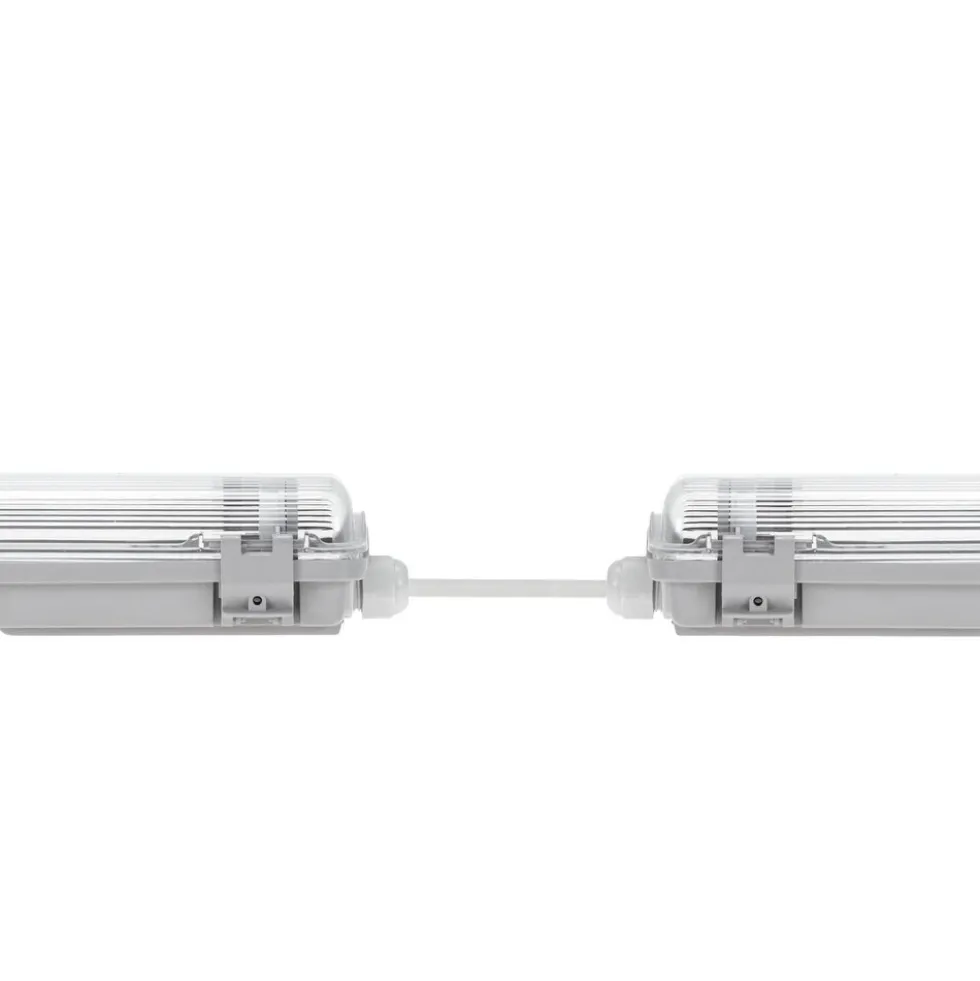 60cm LED Halterung IP65 + 2 LED High Lumen Leuchtstoffröhren 10W pro Röhre - 4000K 840 Neutralweiß - Komplettset