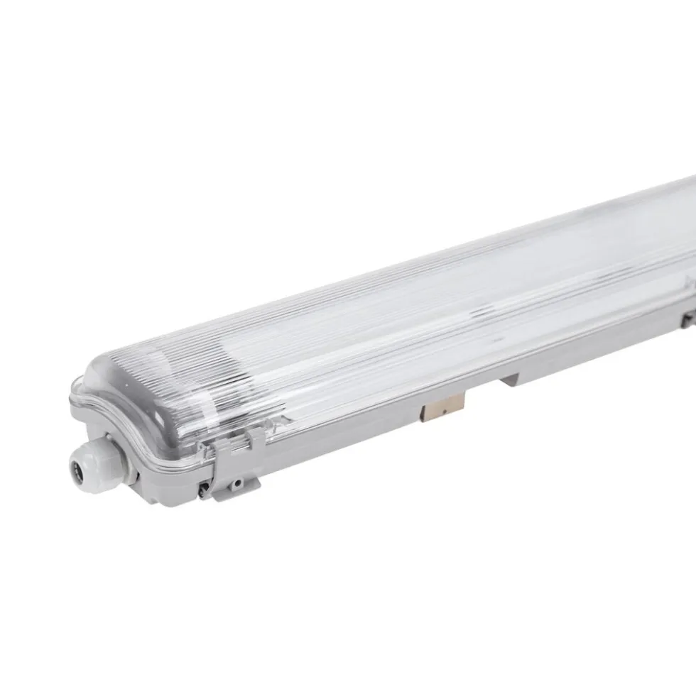 60cm LED Halterung IP65 + 2 LED High Lumen Leuchtstoffröhren 10W pro Röhre - 4000K 840 Neutralweiß - Komplettset