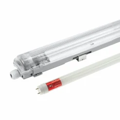 60cm LED Halterung IP65 + 1 LED High Lumen Leuchtstoffröhre 10W - 4000K 840 Neutralweiß - Komplettset