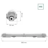 60cm LED Halterung IP65 + 1 Standard LED Leuchtstoffröhre 10W - 6000K 865 Tageslichtweiß - Komplettset