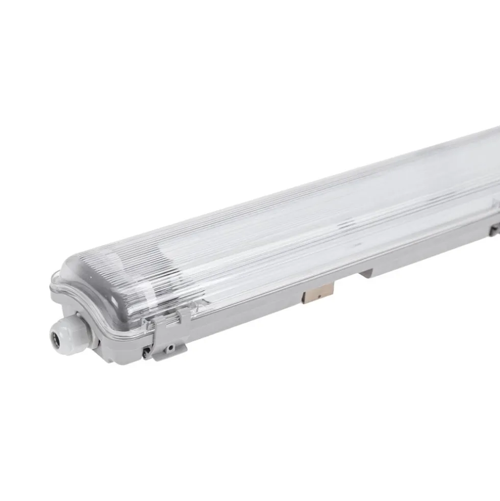 60cm LED Halterung IP65 + 2 Standard LED Leuchtstoffröhren 10W pro Röhre - 6000K 865 Tageslichtweiß - Komplettset