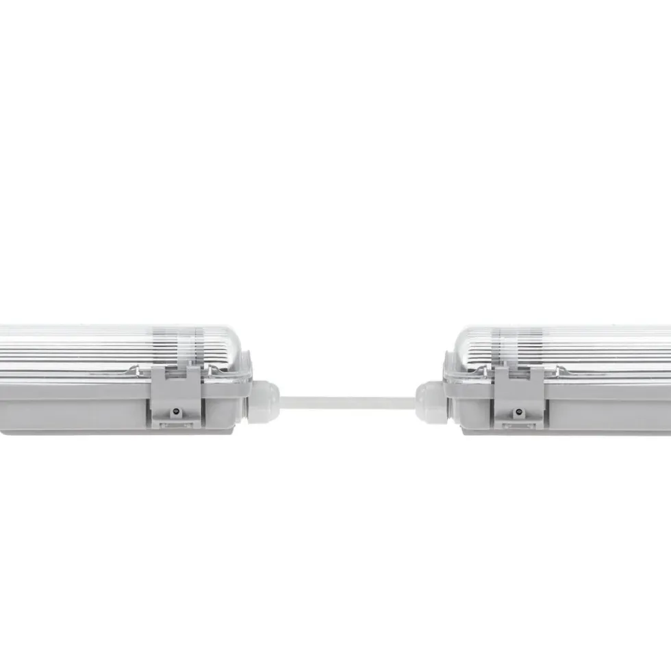 60cm LED Halterung IP65 + 2 Standard LED Leuchtstoffröhren 10W pro Röhre - 6000K 865 Tageslichtweiß - Komplettset