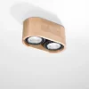 Deckenspot BASIC 2 Holz Natur - 2x GU10 / ES111 - max. 2x40W - exkl. LED's