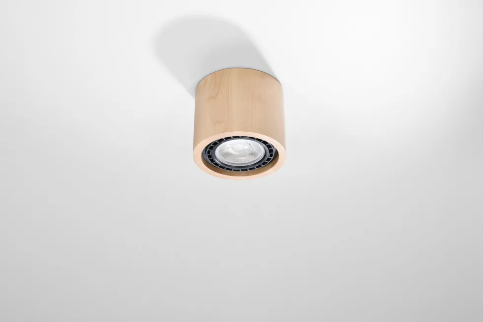 Deckenspot BASIC 1 Holz Natur - 1x GU10 / ES111 - max. 40W - exkl. LED's