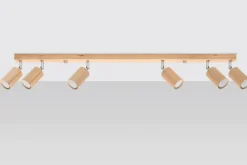 Deckenspot BERG 6 Holz Natur - 6x GU10 Fassung - max. 6x40W - exkl. LED's