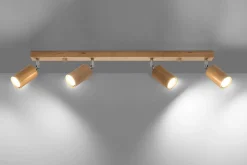 Deckenspot BERG 4 Holz Natur - 4x GU10 Fassung - max. 4x40W - exkl. LED's