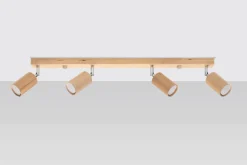 Deckenspot BERG 4 Holz Natur - 4x GU10 Fassung - max. 4x40W - exkl. LED's