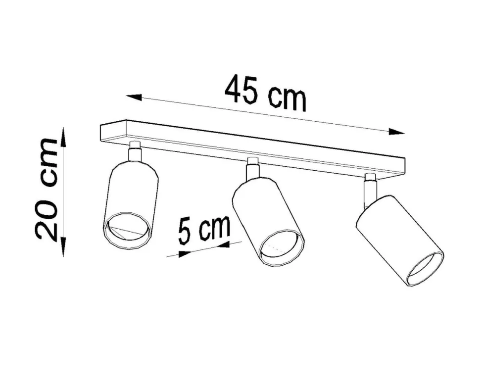 Deckenspot BERG 3 Natur Holz - 3x GU10 Fassung - max. 3x40W - exkl. LED's