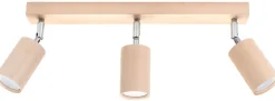 Deckenspot BERG 3 Natur Holz - 3x GU10 Fassung - max. 3x40W - exkl. LED's