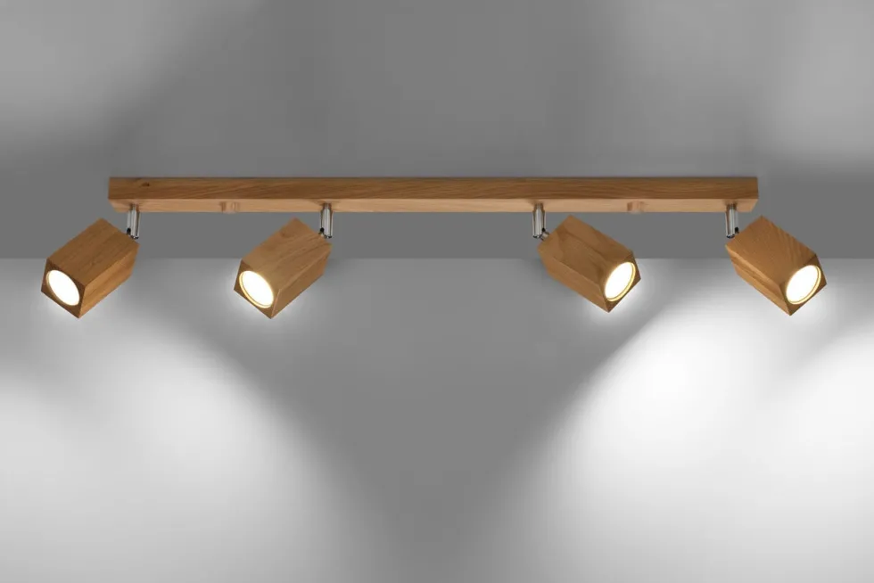 Deckenspot KEKE 4 Eiche - 4x GU10 Fassung - max. 2x40W - exkl. LED's