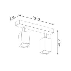 Deckenspot KEKE 2 Eiche - 2x GU10 Fassung - max. 2x40W - exkl. LED's