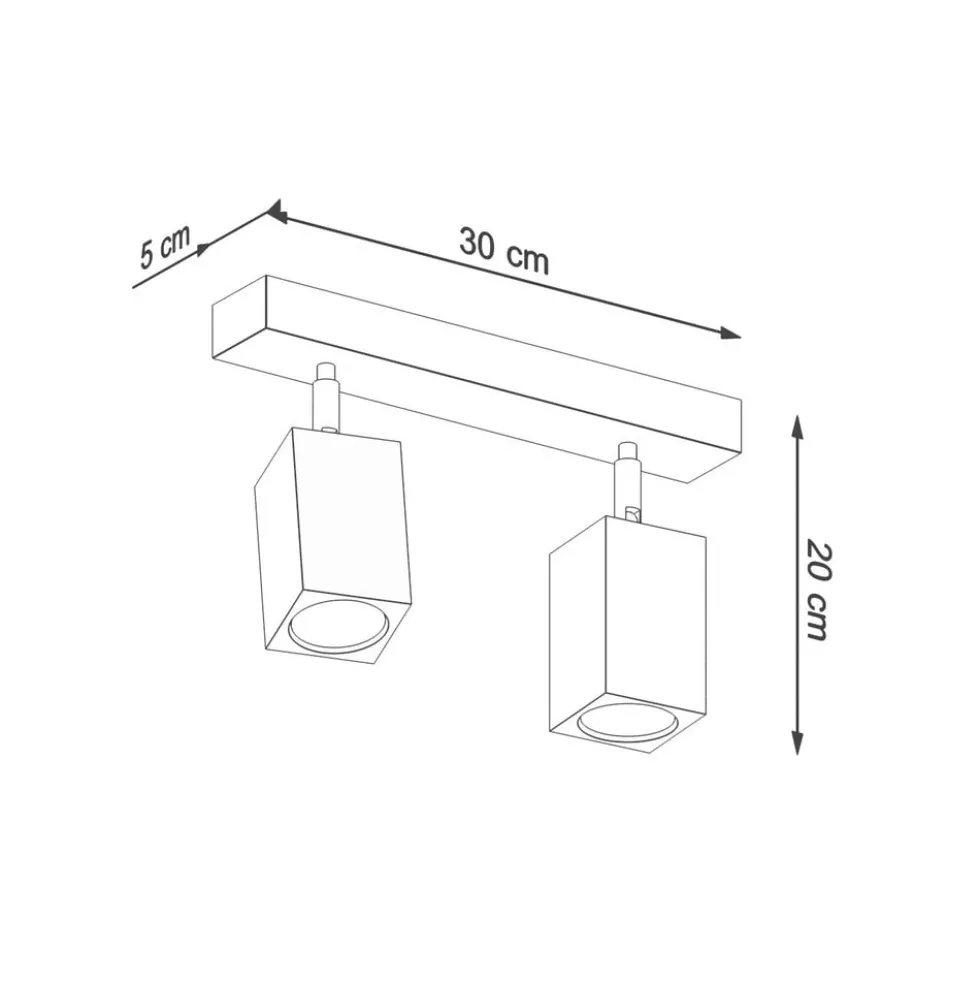 Deckenspot KEKE 2 Eiche - 2x GU10 Fassung - max. 2x40W - exkl. LED's