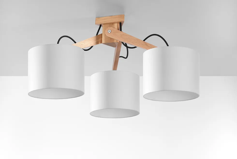 Deckenspot LEGNO 3 Natur Holz - 3x E27 Fassung - max. 3x60W - exkl. LED's