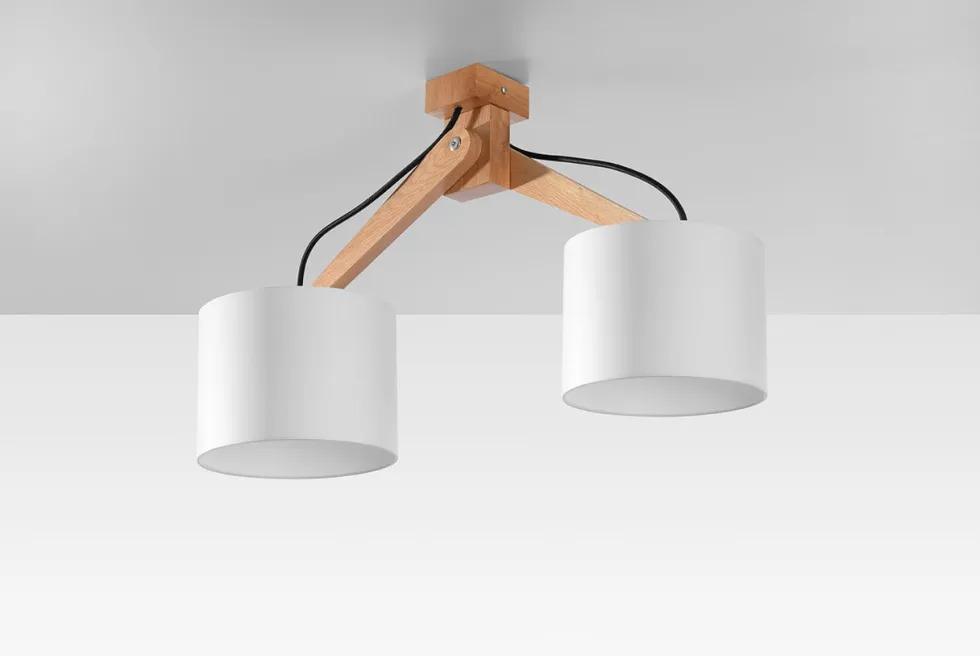 Deckenspot LEGNO 2 Natur Holz - 2x E27 Fassung - max. 2x60W - exkl. LED's