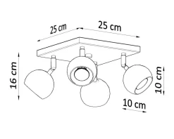 Deckenspot OCULARE 4 Weiß - 4x GU10 Fassung - max. 4x40W - exkl. LED's