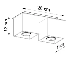 Deckenspot QUAD 2 Grau - 2x GU10 Fassung - max. 2x40W - exkl. LED's