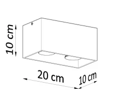 Deckenspot QUAD Schwarz - 2x GU10 Fassung - max. 2x40W - exkl. LED's