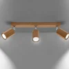 Deckenspot ZEKE 3 Eiche - 3x GU10 Fassung - max. 3x40W - exkl. LED's