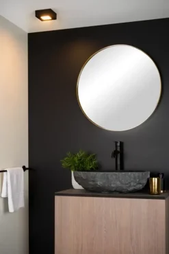 Dimmbare Badezimmer-Deckenleuchte, schwarz - 8 W - 3000 K - IP44