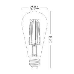 Dimmbare LED Fadenlampe E27 ST64 6W 2200K extra Warmweiß