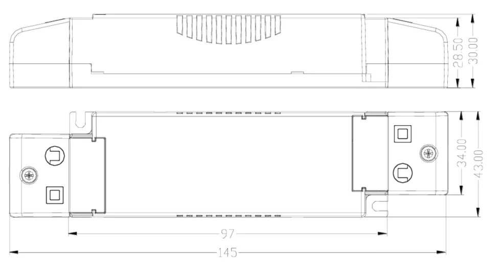 Dimmbarer LED Trafo - 15W 30-45V 350mA - Phasenan- und Phasenabschnitt