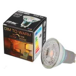 Dimmbar LED Spot GU10 PAR16 - 5,5W 280Lm - DTW 2200K-3000K Dim To Warm | Dimtone - wärmerer Lichtfarbton bei Dimmung 230V