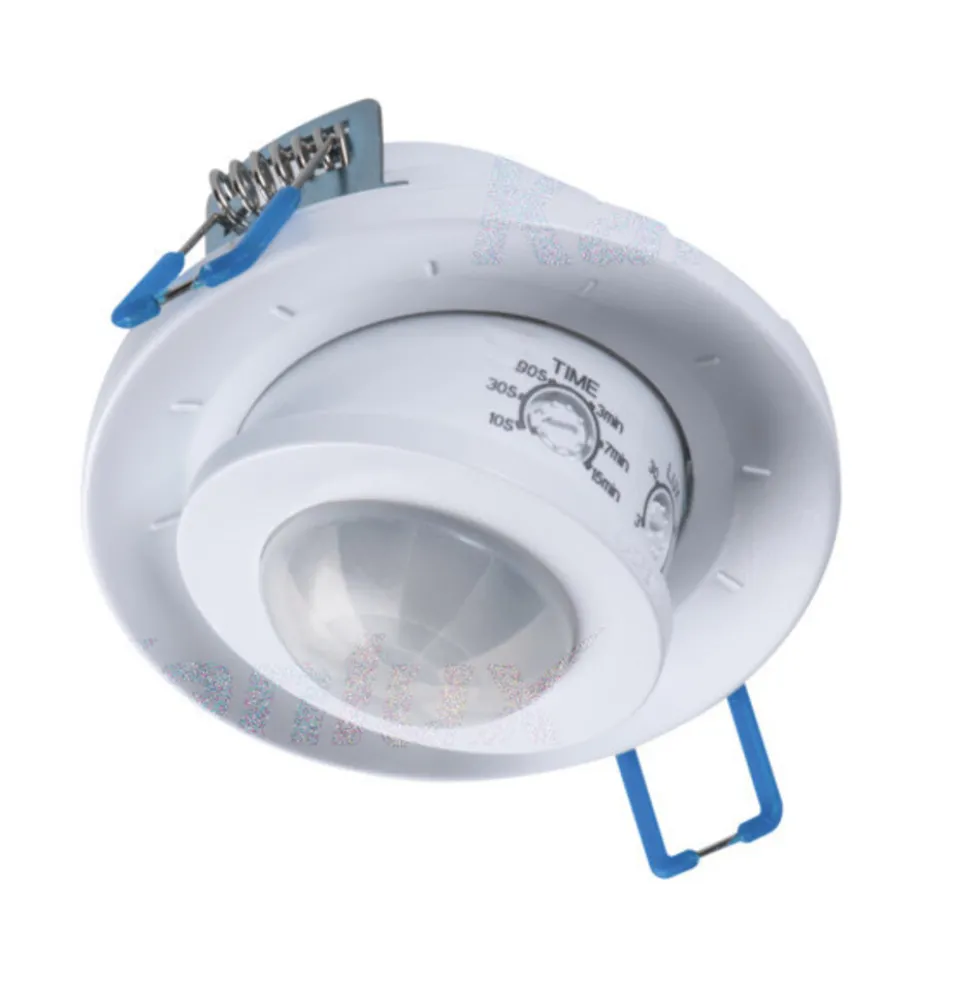 Einbau Bewegungssensor 360° - IP20 - PIR Infrarot Bewegungsmelder - 230V max. 800W - schwenkbar - Weiß
