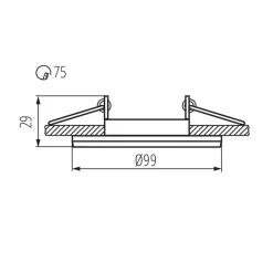 Einbaurahmen Colie Mattweiß - Sägegröße 75mm - vertieft