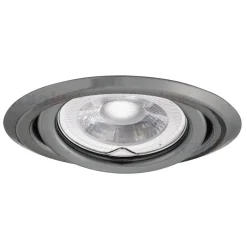 Einbaurahmen Schwarz rund - schwenkbar - Sägegröße 80mm - Außengröße 97mm - exkl. LED Spot