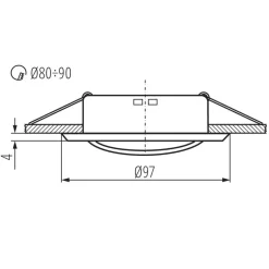 Einbaurahmen Schwarz rund - schwenkbar - Sägegröße 80mm - Außengröße 97mm - exkl. LED Spot