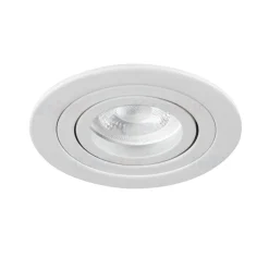 Einbaurahmen Weiß rund - schwenkbar - Sägegröße 80mm - Außengröße 92mm - exkl. LED Spot