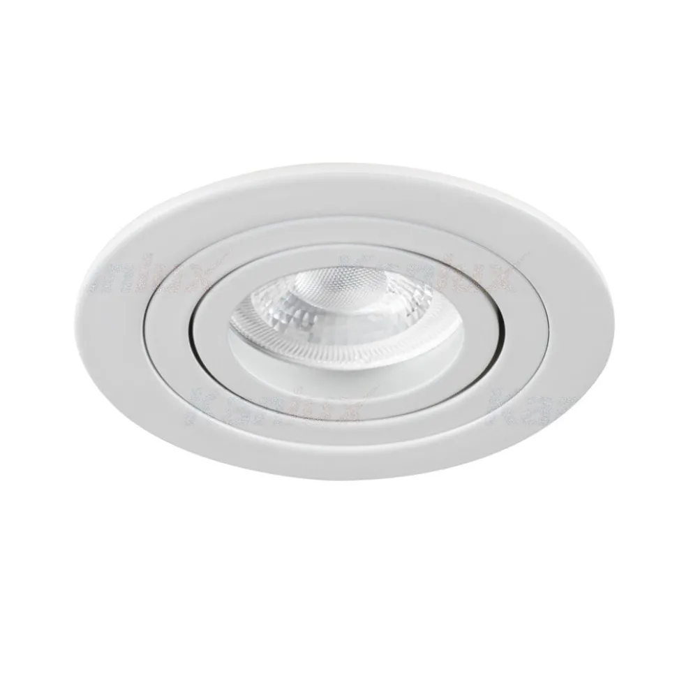 Einbaurahmen Weiß rund - schwenkbar - Sägegröße 80mm - Außengröße 92mm - exkl. LED Spot