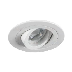 Einbaurahmen Weiß rund - schwenkbar - Sägegröße 80mm - Außengröße 92mm - exkl. LED Spot
