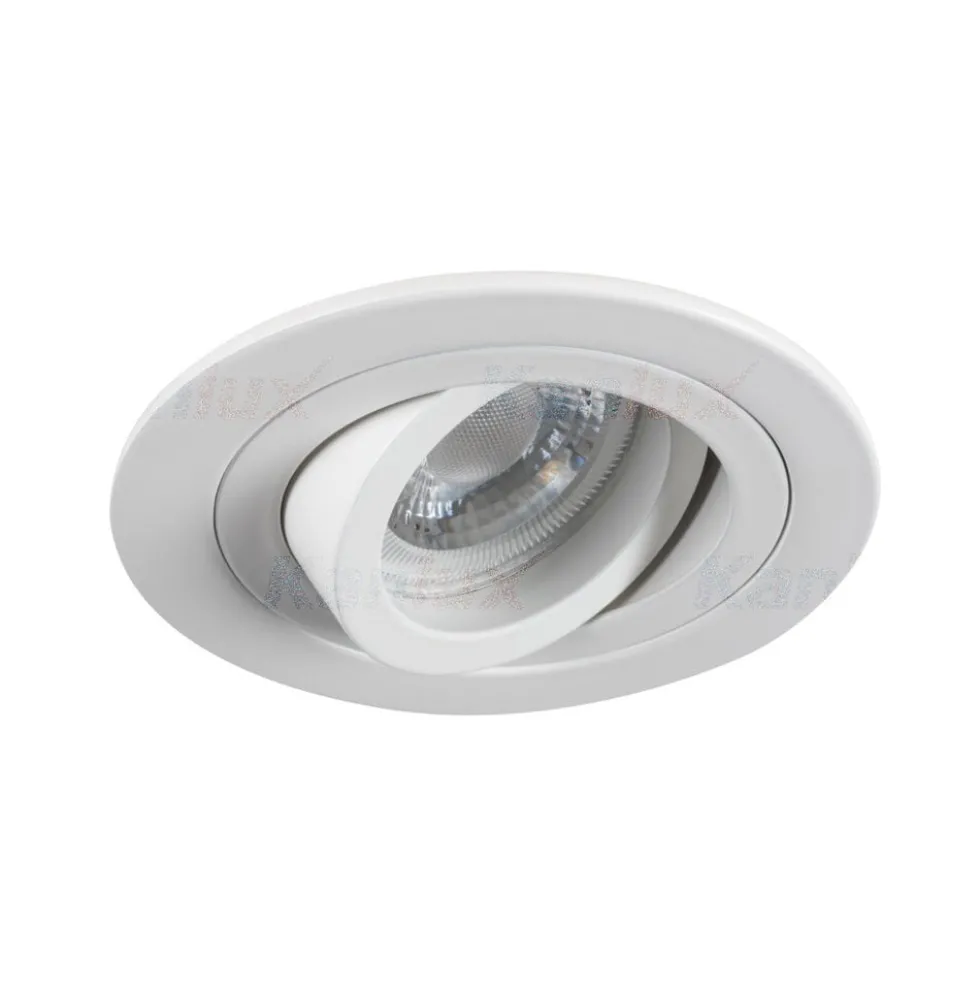 Einbaurahmen Weiß rund - schwenkbar - Sägegröße 80mm - Außengröße 92mm - exkl. LED Spot