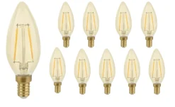 10er Pack - E14 LED Lampe - C35 - dimmbar - 4W entspricht 35W - 2200K extra Warmweiß