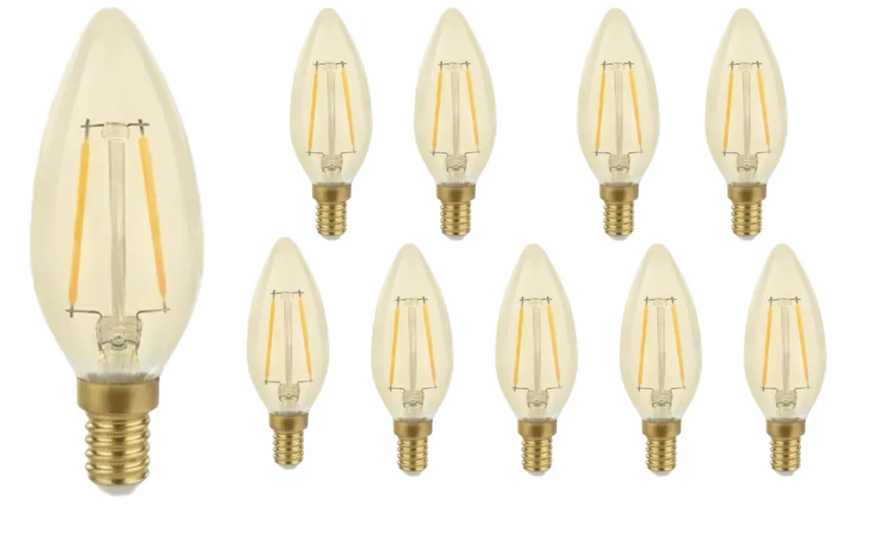 10er Pack - E14 LED Lampe - C35 - dimmbar - 4W entspricht 35W - 2200K extra Warmweiß