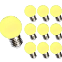 10er Pack - LED Lampe E27 - G45 1W gelbes Licht