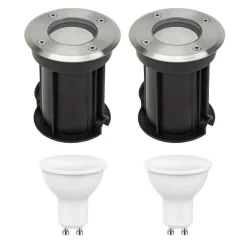 2er Set LED Bodenspot Außenbereich - 2x 4W - 3000K - IP67