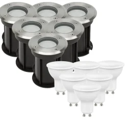 6er Set LED Bodenspot Außenbereich - 6x 4W - 3000K - IP67