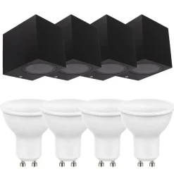 4er Set LED Wandlampe Außenbereich - 4x 4W - 3000K - Anthrazit