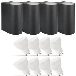 4er Set LED Wandlampe Außenbereich - 8x 2,8W - 2700K - Anthrazit